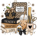 Teacher Desk Notes and Books T-Shirt – Cute Teacher Gift DTF Print