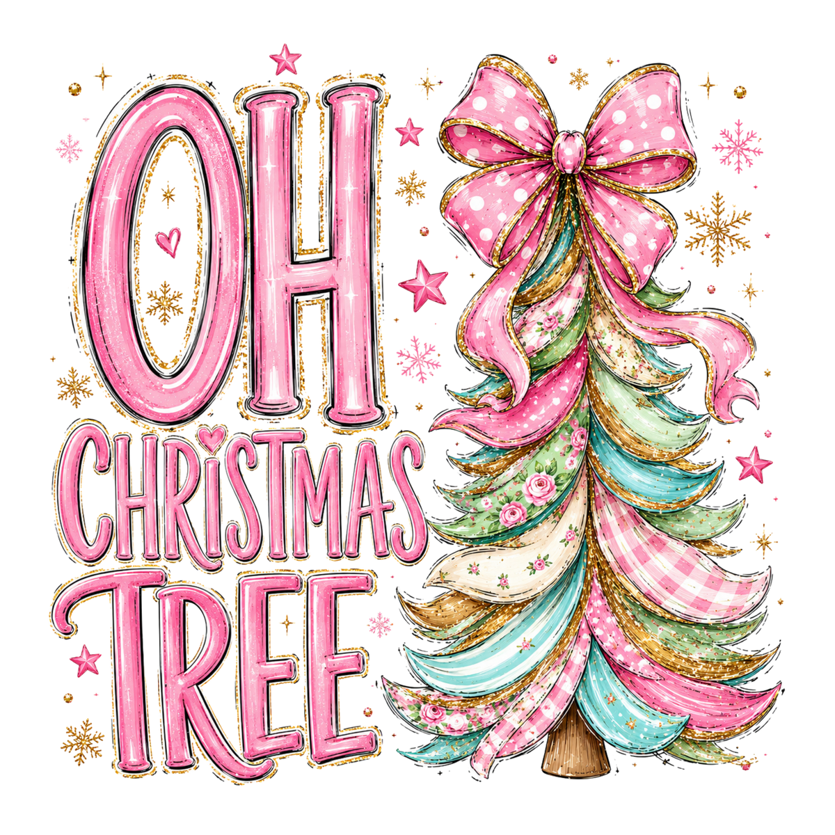 Oh Christmas Tree T-Shirt – Festive Holiday DTF Print