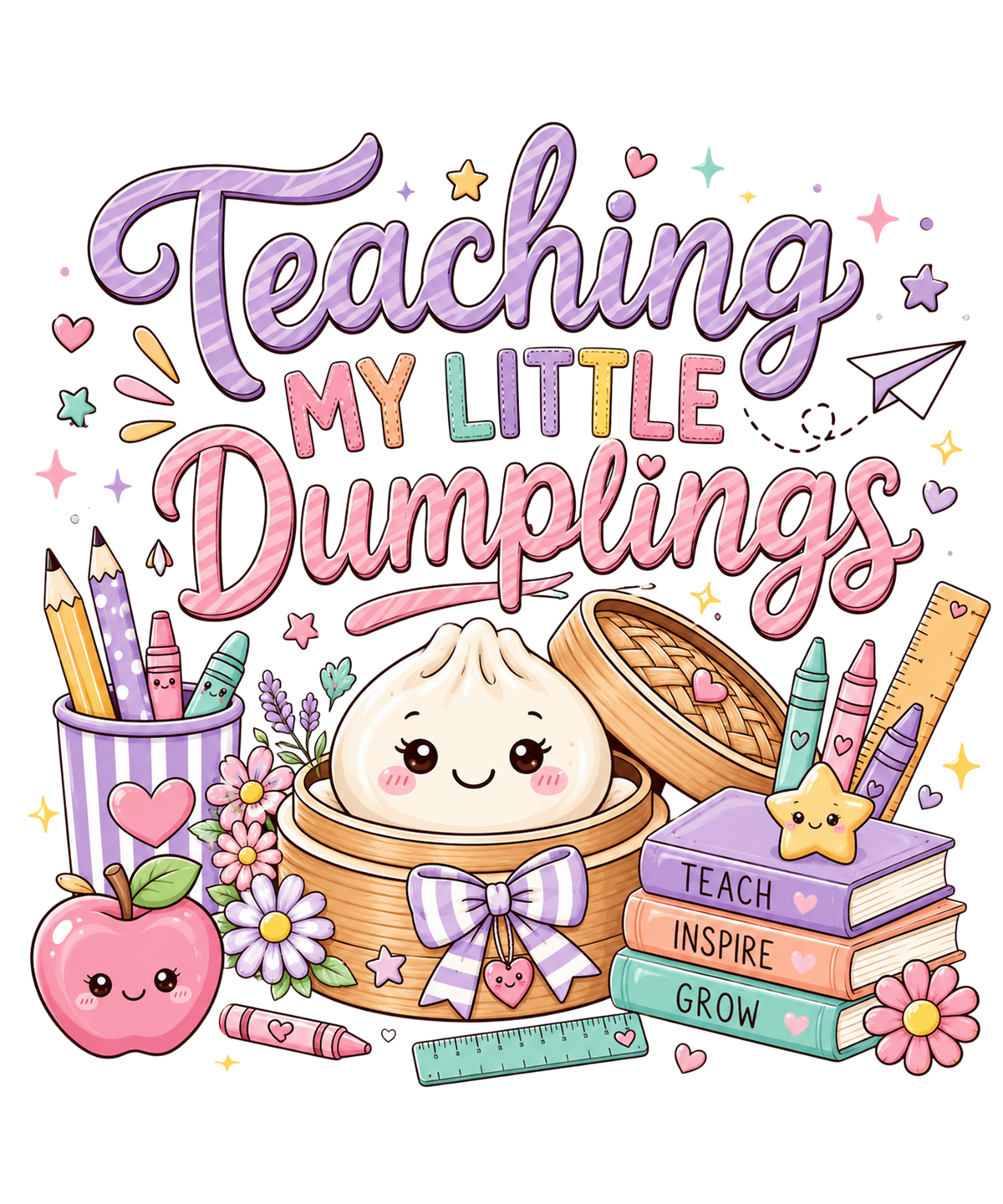 Teaching My Little Dumplings T-Shirt – Cute Teacher Gift DTF Print