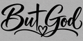But God Decal – Christian Cross & Center Heart Design | White 5 × 2 Inch