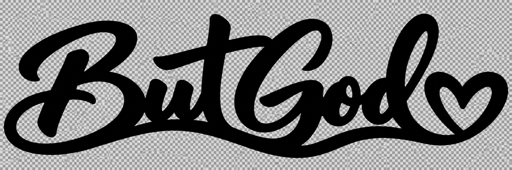 But God Vinyl Decal – Bold Script & Heart Faith Design | 5 × 2 Inch