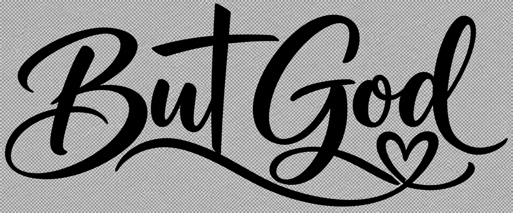 But God Vinyl Decal – Christian Faith & Heart Design | 5 × 2 Inch
