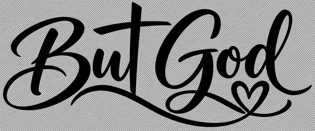 But God Vinyl Decal – Christian Faith & Heart Design | 5 × 2 Inch