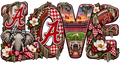 Love Alabama T-Shirt – Rustic Football & Houndstooth Game Day Design | DTF Print