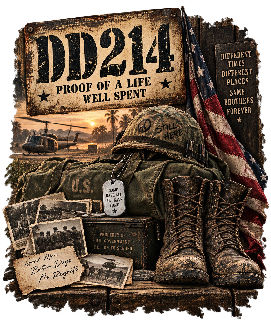 DD214 Veteran T-Shirt – Military Service Pride | DTF Print