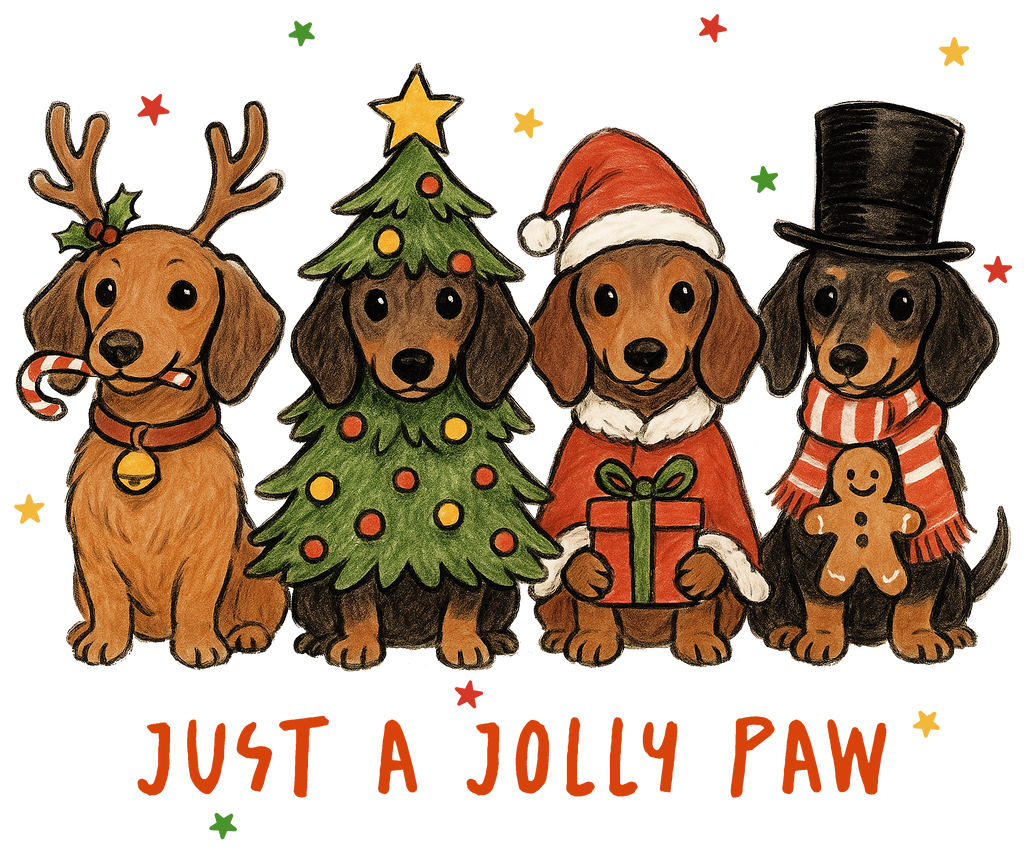 Dachshund Christmas T-Shirt – Cute Weenie Dog Holiday DTF Print