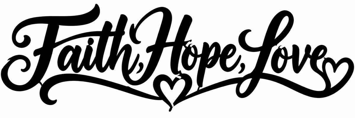 Faith Hope Love Vinyl Decal – Inspirational Script & Hearts Design | 6 × 2 Inch