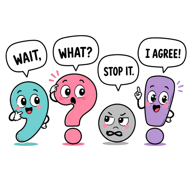 Punctuation Marks T-Shirt – Funny Grammar Teacher Gift DTF Print