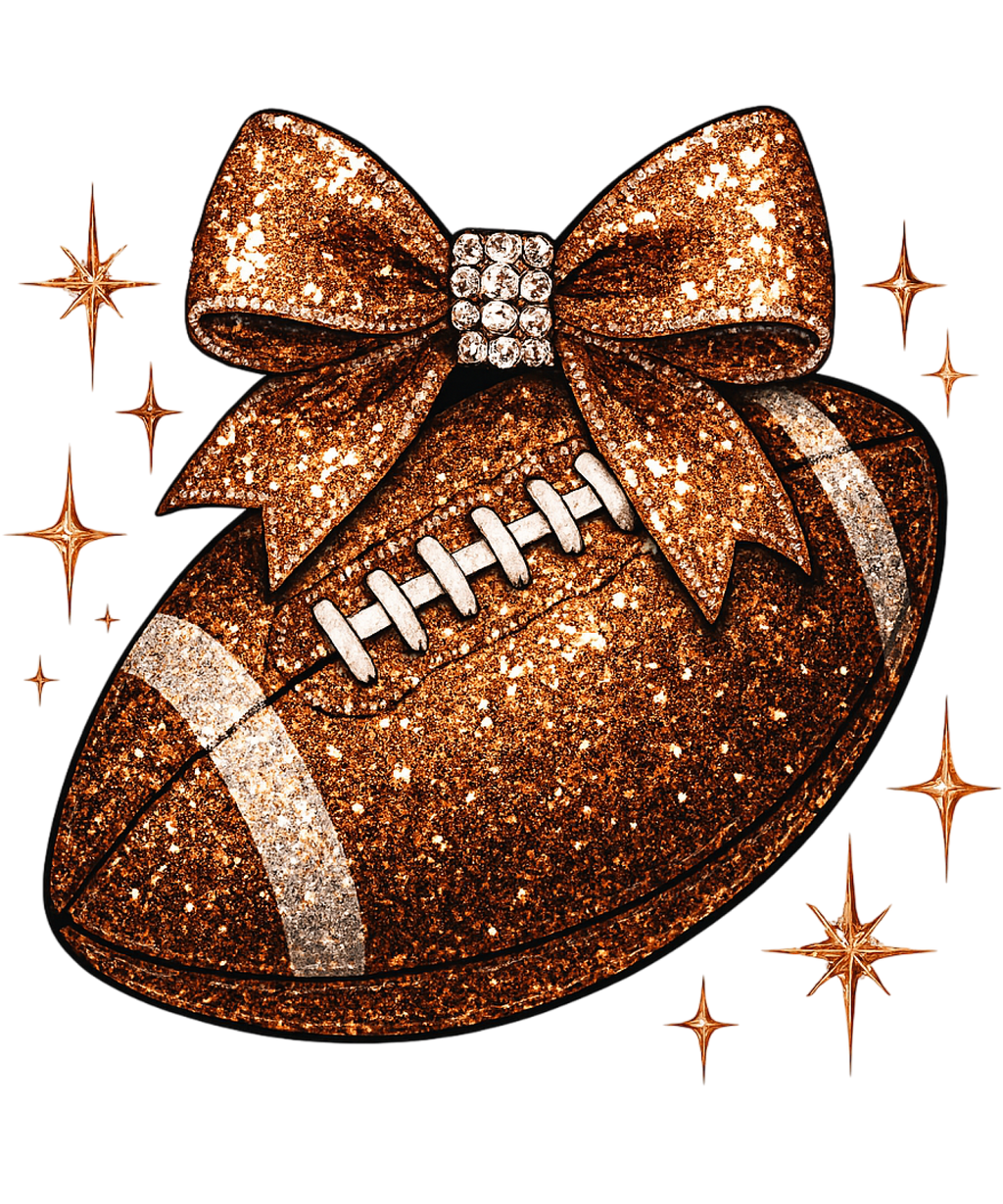 Glitter Football T-Shirt – Sparkle Game Day DTF Print