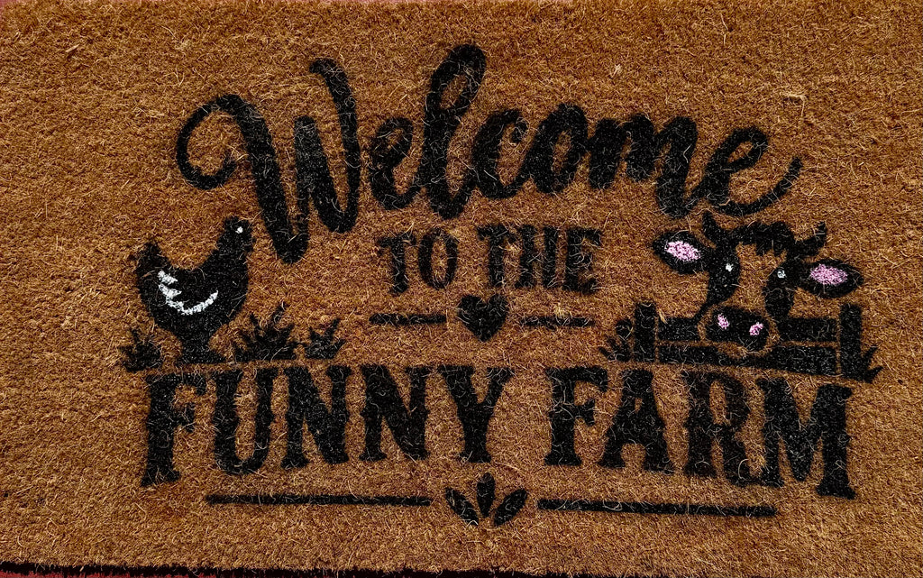 Funny Farm Welcome Coir Door Mat