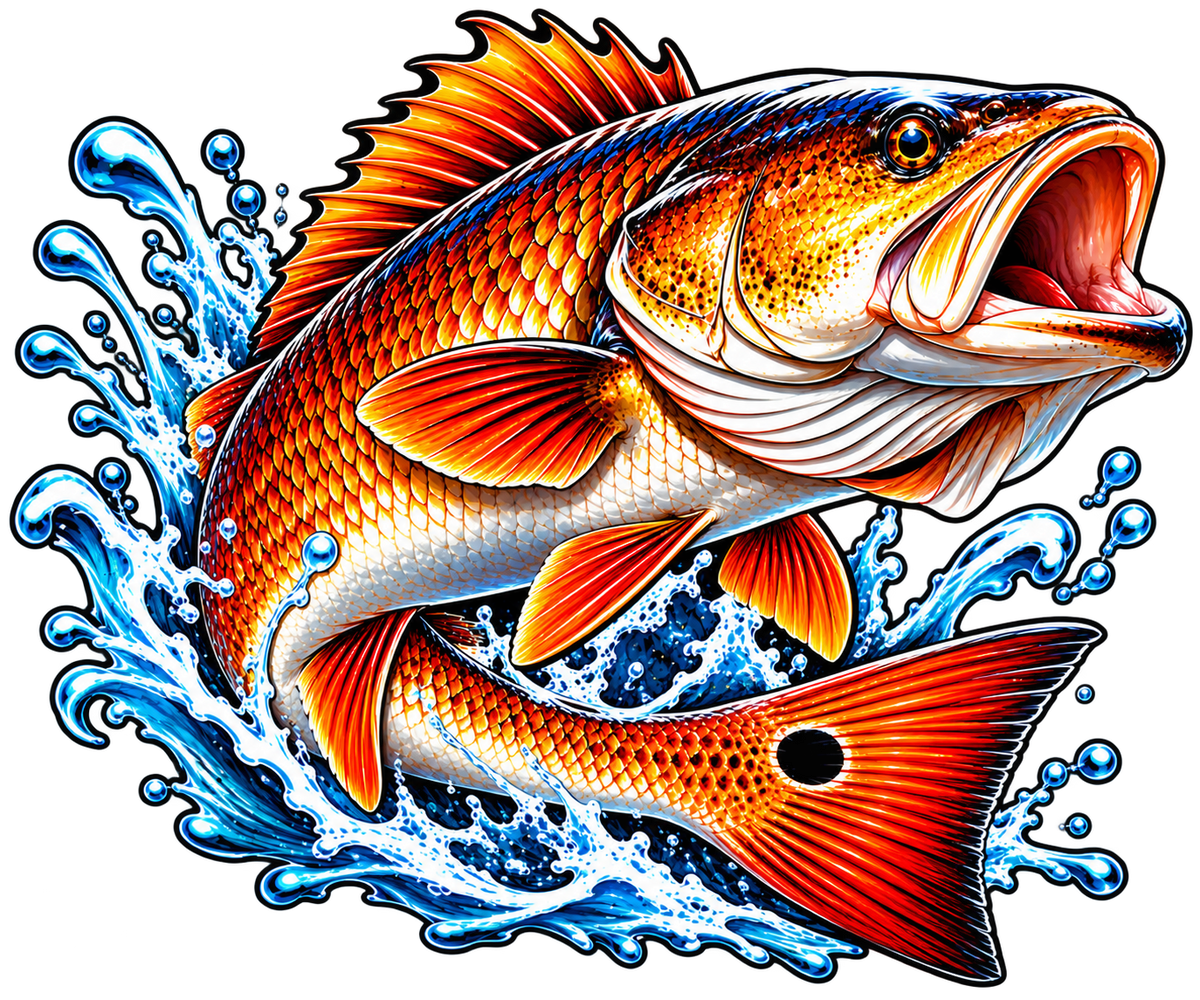 Leaping Redfish T-Shirt – Coastal Fishing Lover Design | DTF Print