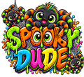 Spooky Dude Toddler T-Shirt – Colorful Spider Halloween Design | DTF Print