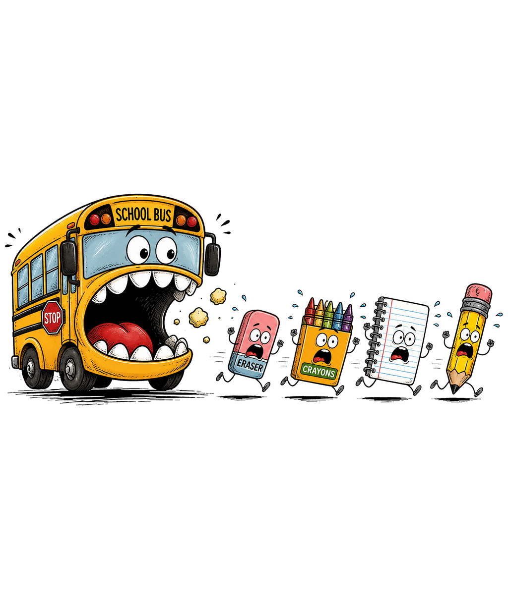 School Bus Teeth T-Shirt – Funny Teacher and Bus Driver Gift DTF Print