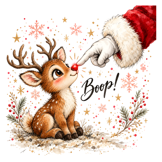 Baby Rudolph and Santa T-Shirt – Cute Christmas Holiday DTF Print
