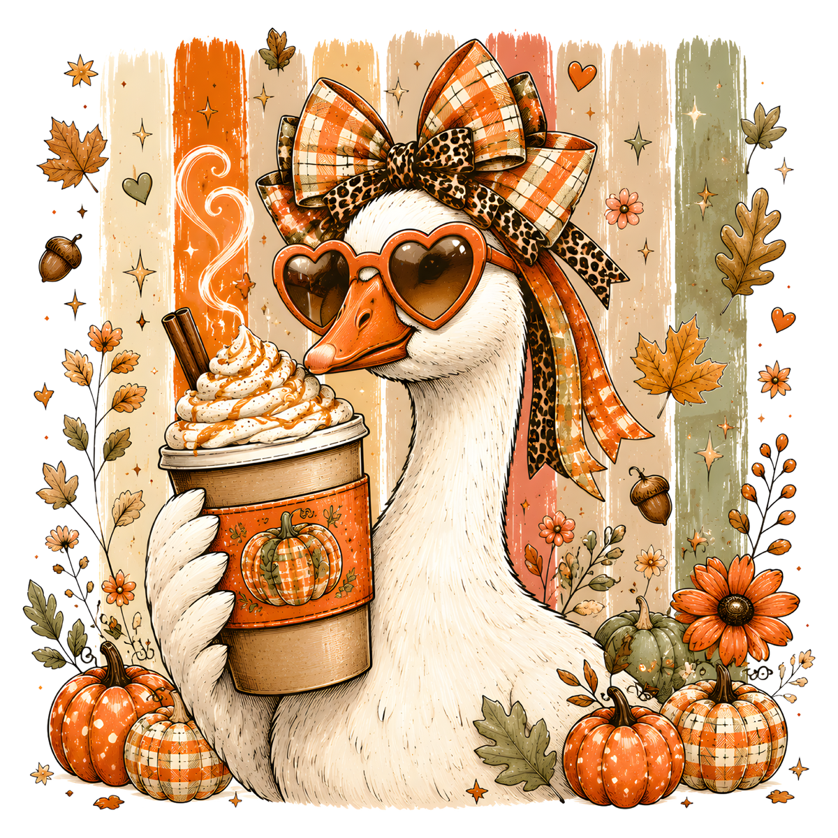 Preppy Fall Goose T-Shirt – Cute Autumn Preppy DTF Print