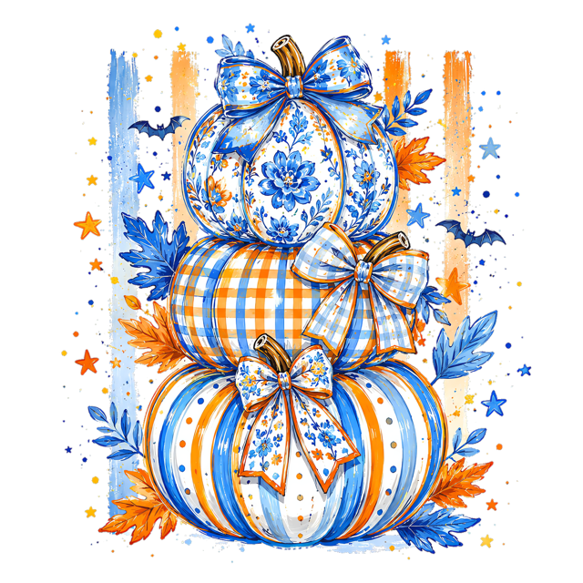 Striped Pumpkins T-Shirt – Cute Fall Autumn DTF Print