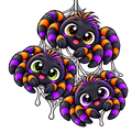 Cute Spider Left-Chest T-Shirt Design – Orange & Purple Halloween Trio | DTF Print