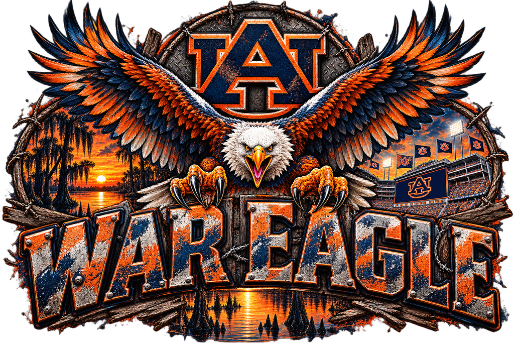 War Eagle T-Shirt – Auburn Eagle & Stadium Game Day Design | DTF Print