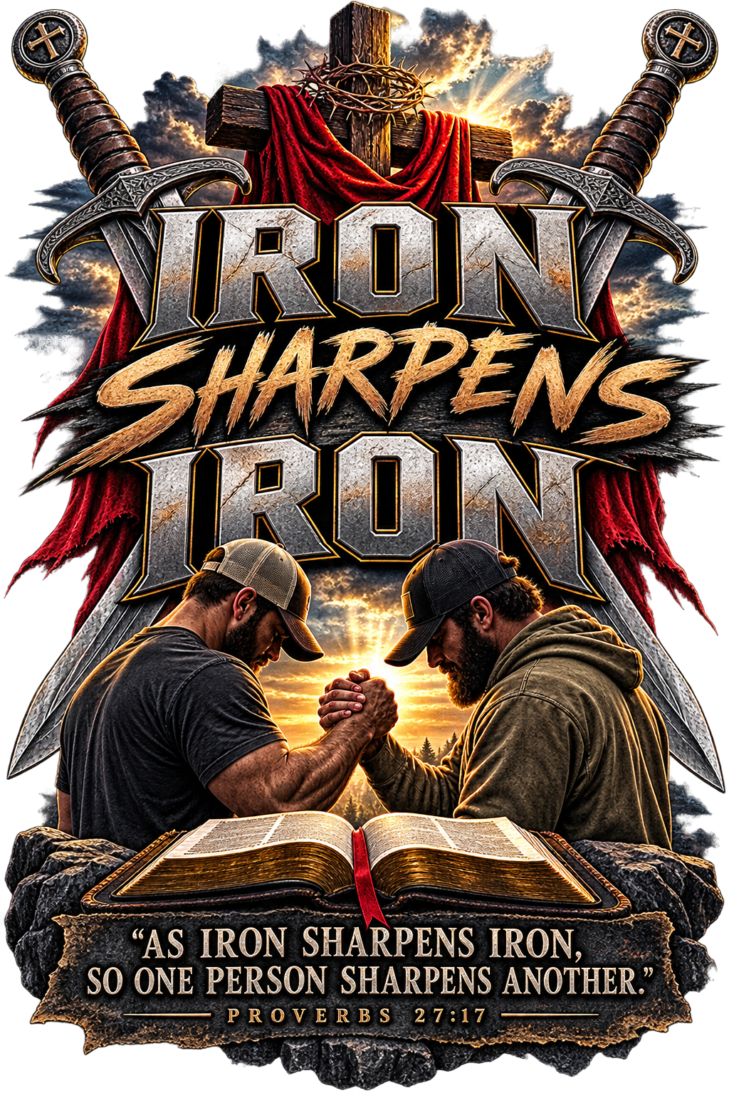 Iron Sharpens Iron T-Shirt – Christian Men's Faith Tee | DTF Print