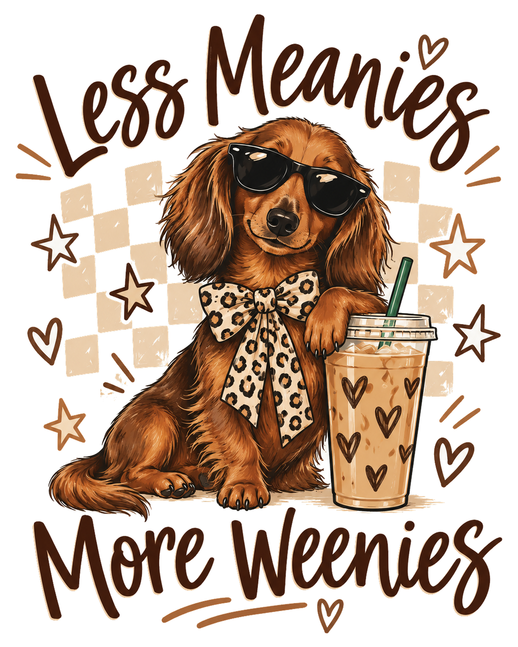 Less Meanies More Weenies Dachshund T-Shirt – DTF Print