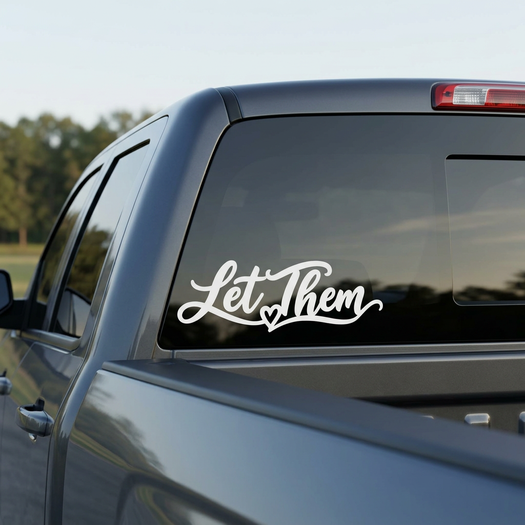 Let Them decal pickup rear-window mockup