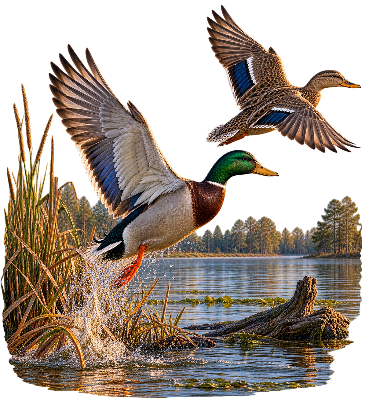 Flying Mallards T-Shirt – Duck Hunting Waterfowl DTF Print