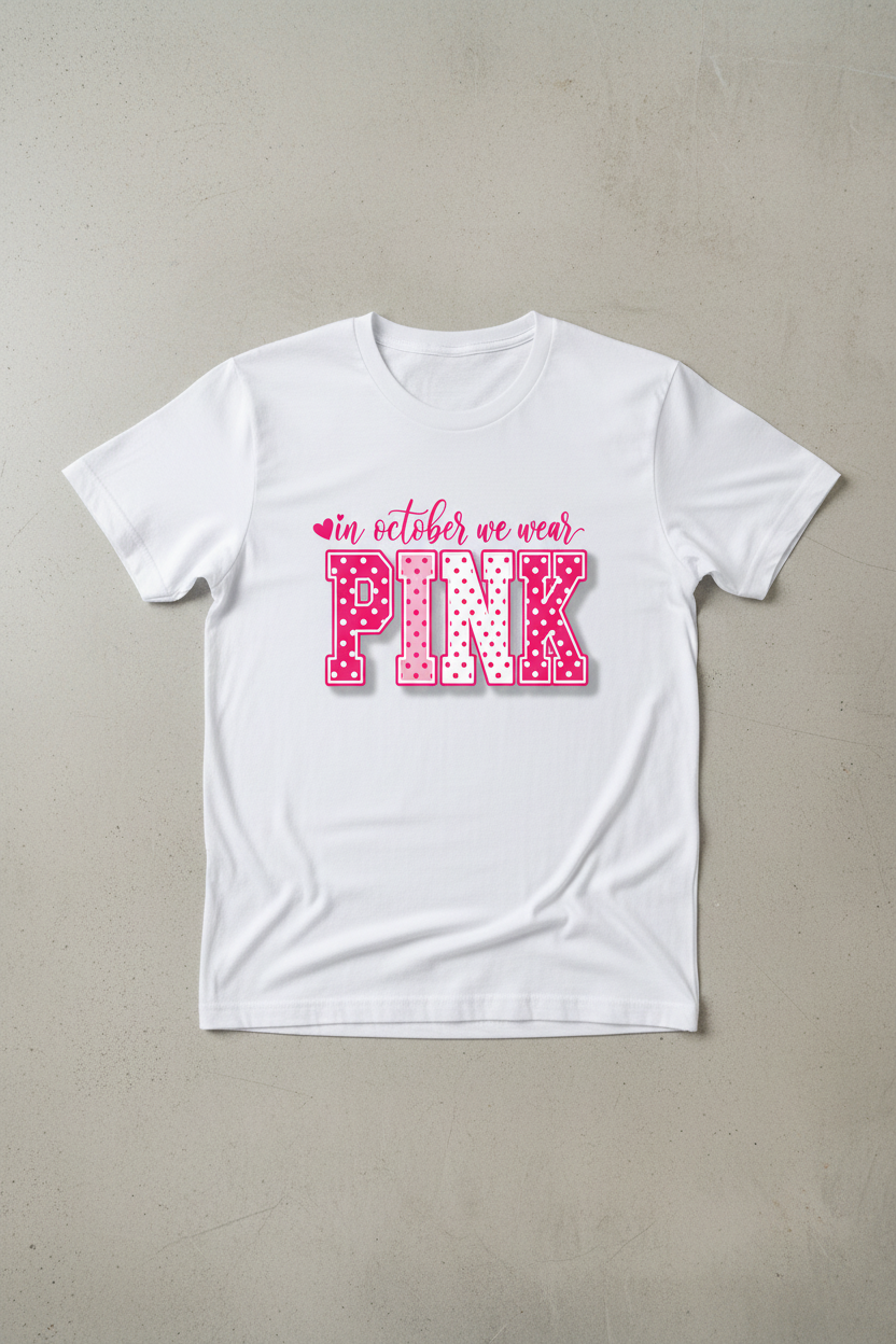 October We Wear Pink Flat Lay