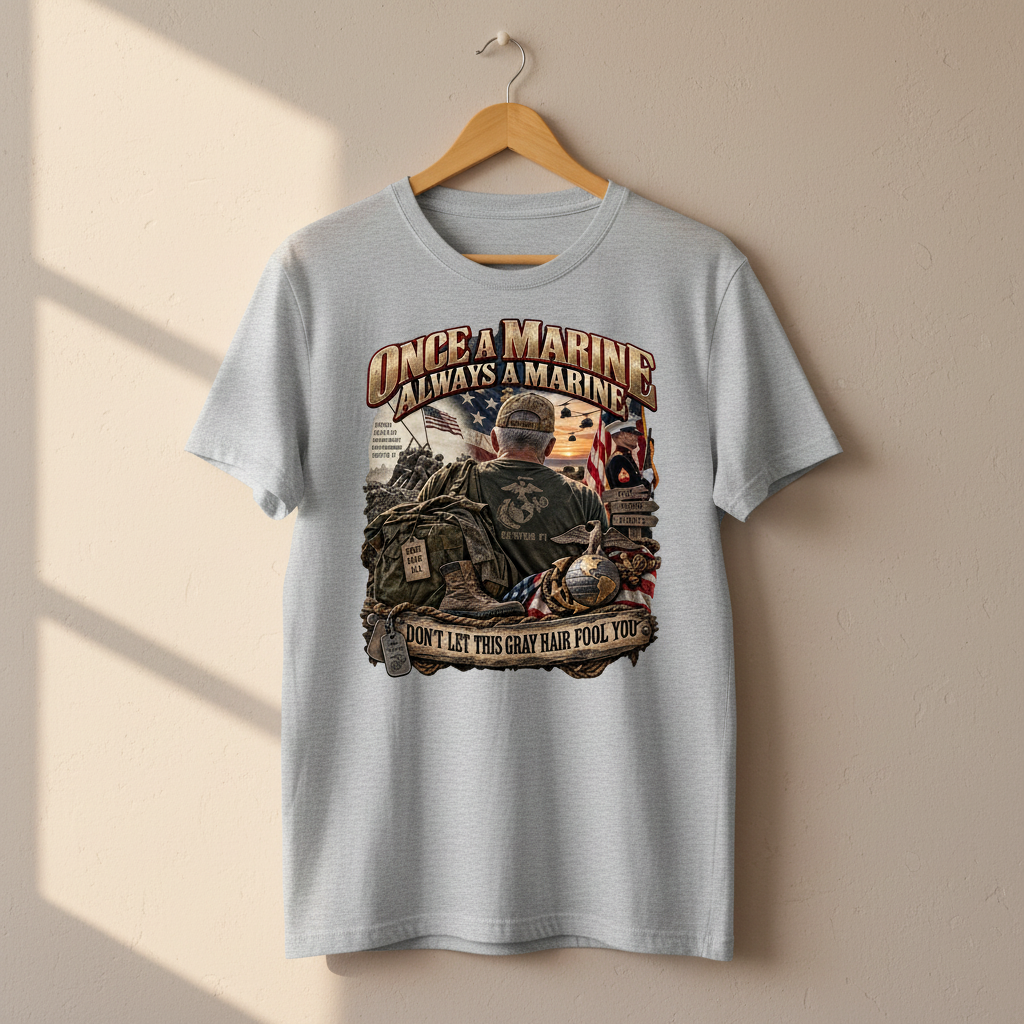 Once a Marine, gray on hanger