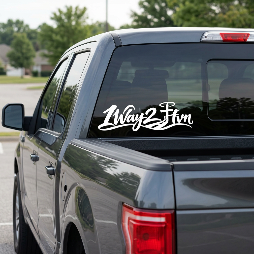 Pickup rear-window decal mockup