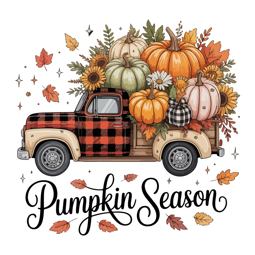 Pumpkin Season Truck T-Shirt – Fall Autumn DTF Print