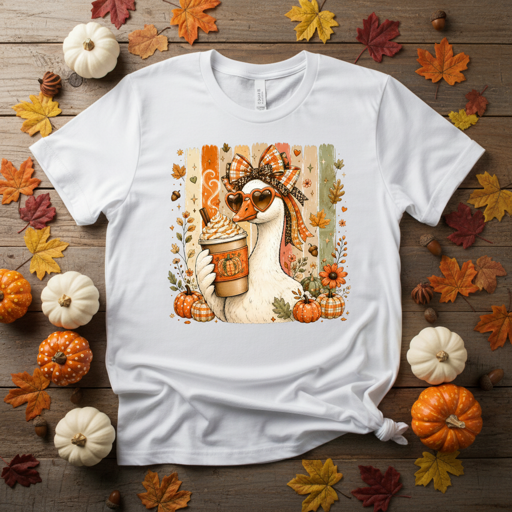 Preppy Fall Goose Flat Lay