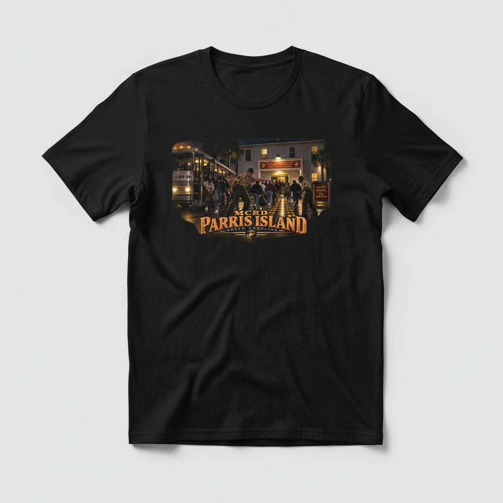 Receiving Parris Island, black flat lay