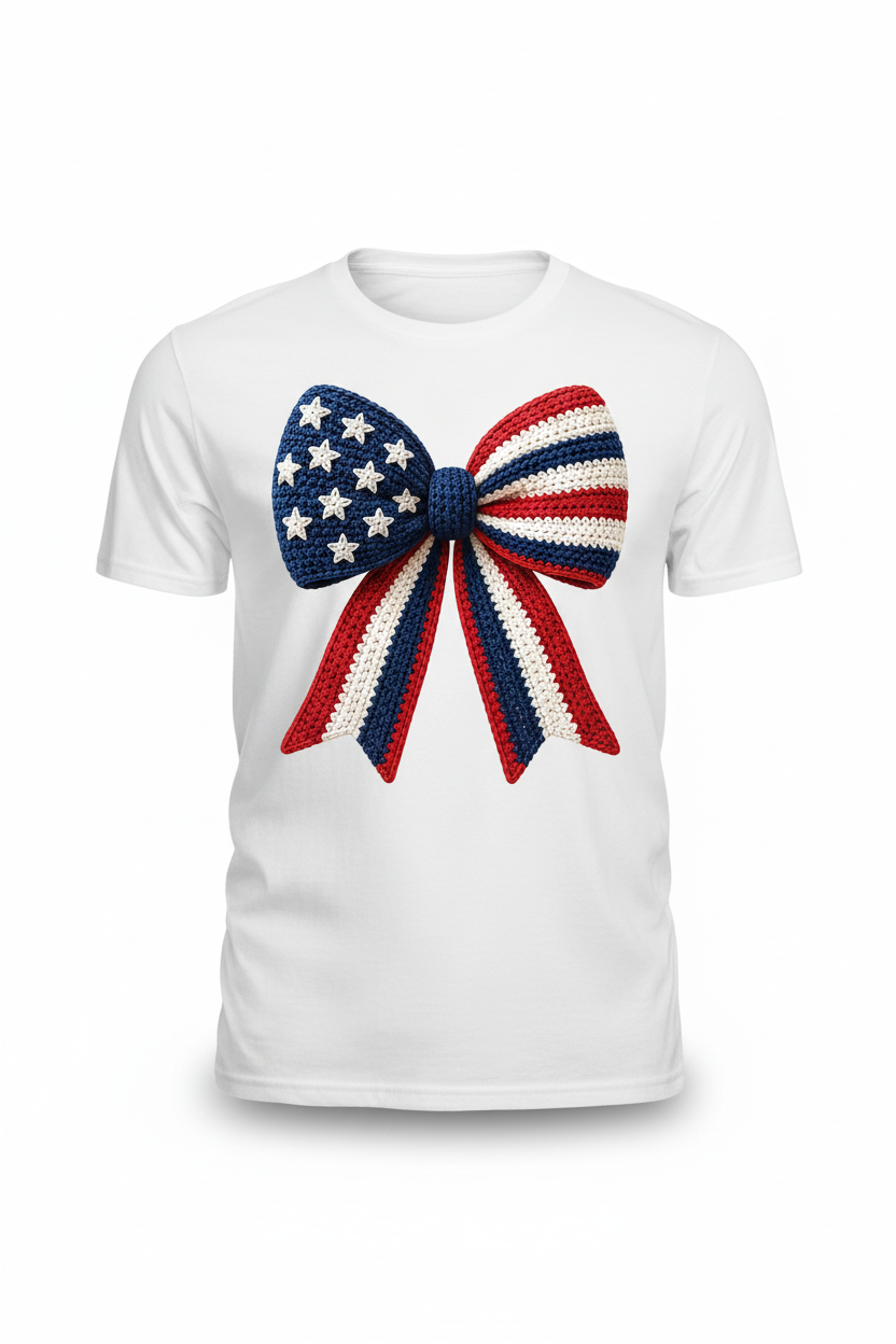 Red White Blue Bow Ghost Mannequin