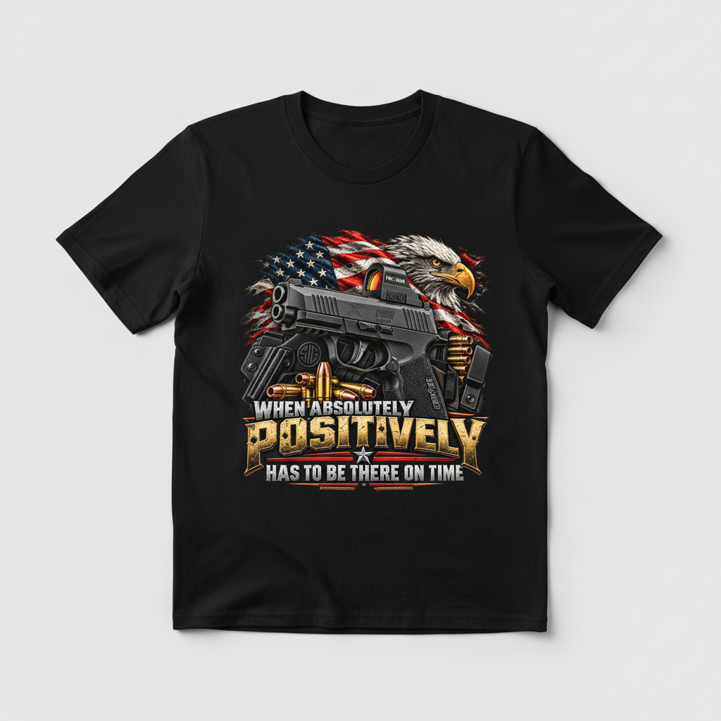 Sig Sauer shirt mockup, black flat lay