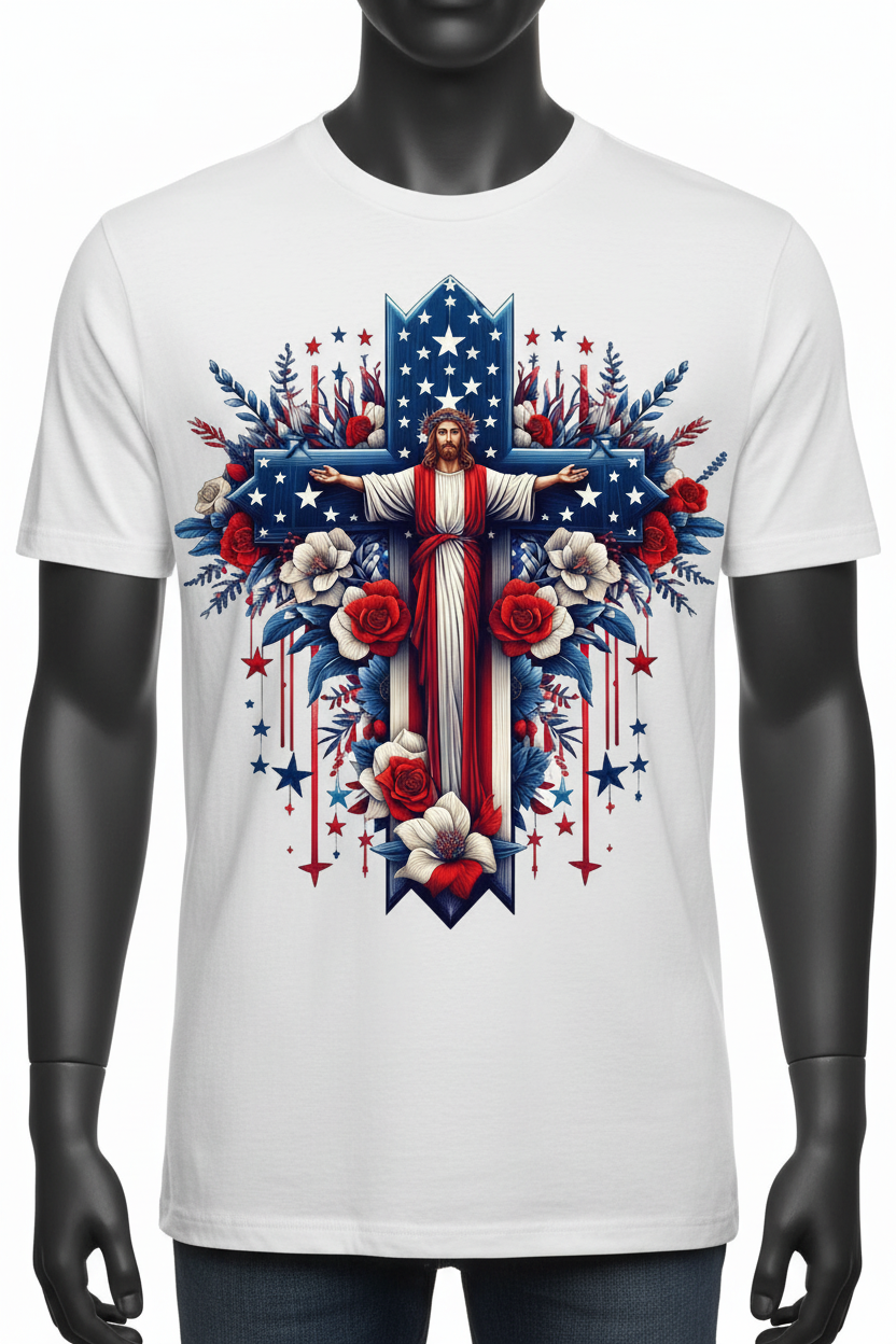 Stars Stripes Cross Ghost Mannequin
