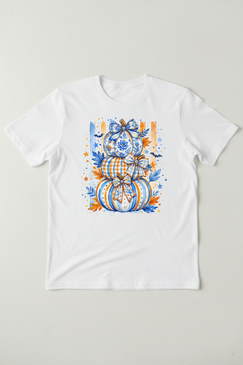 Striped Pumpkins Flat Lay