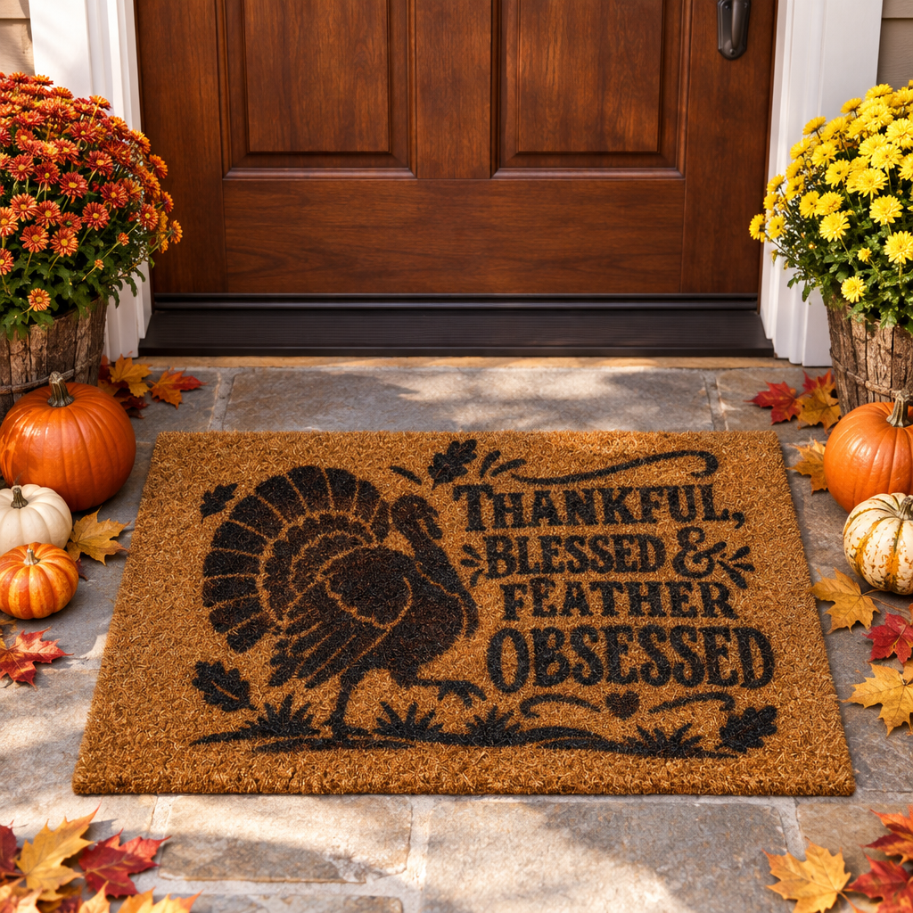 Turkey mat on a Thanksgiving porch