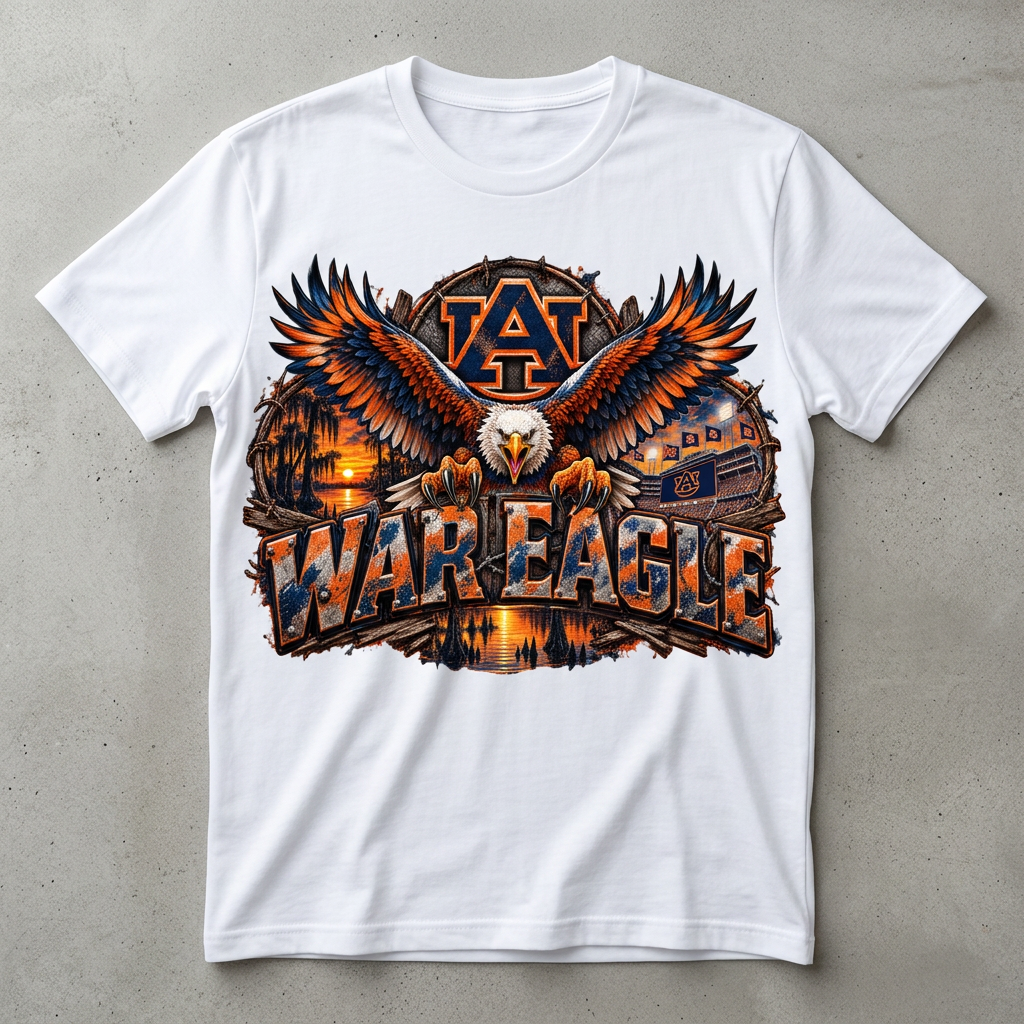 War Eagle T-shirt flat-lay mockup